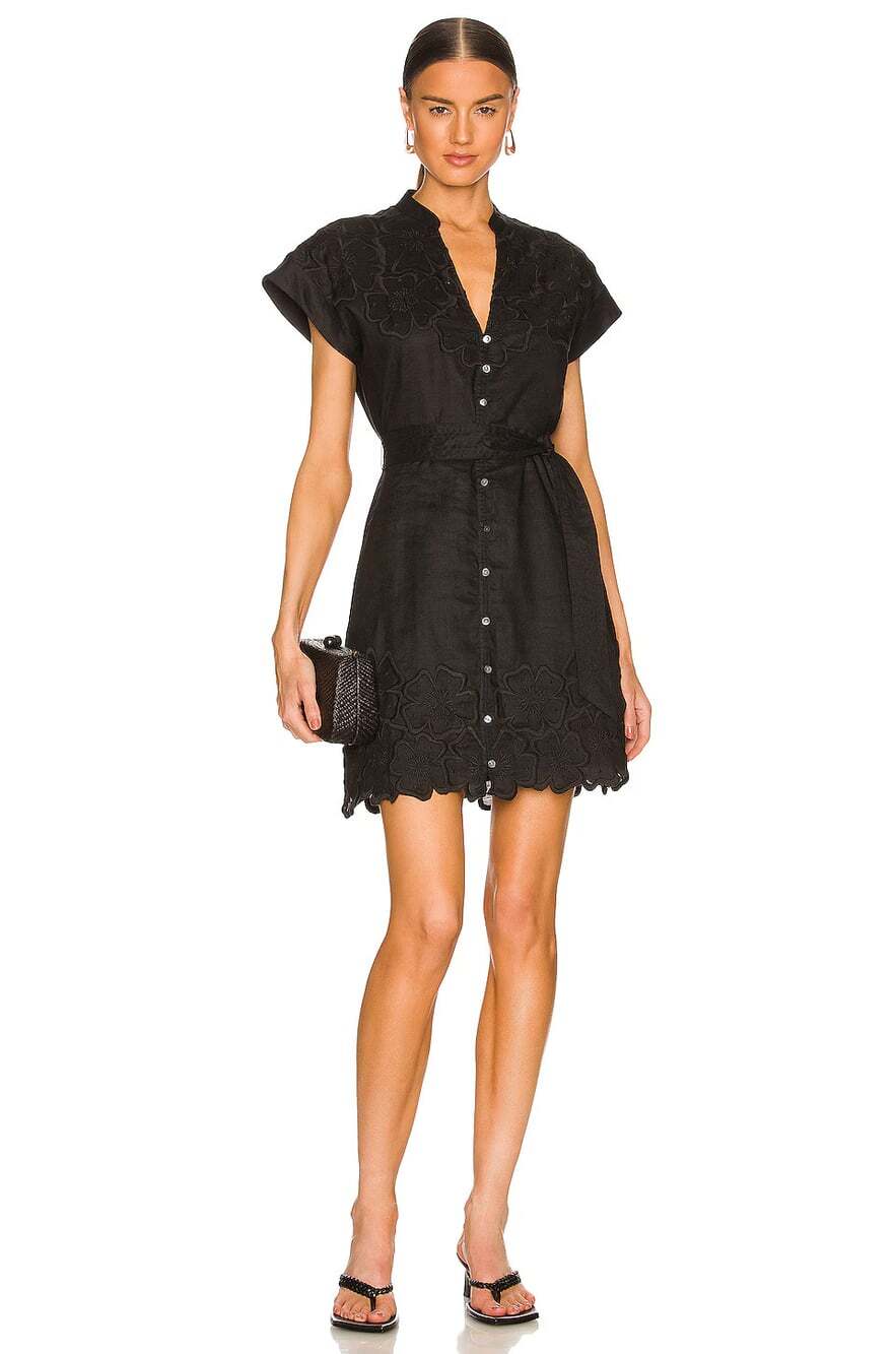 Veronica Beard Embroidered Archie Dress US 6 EU 38 Womens Black $495